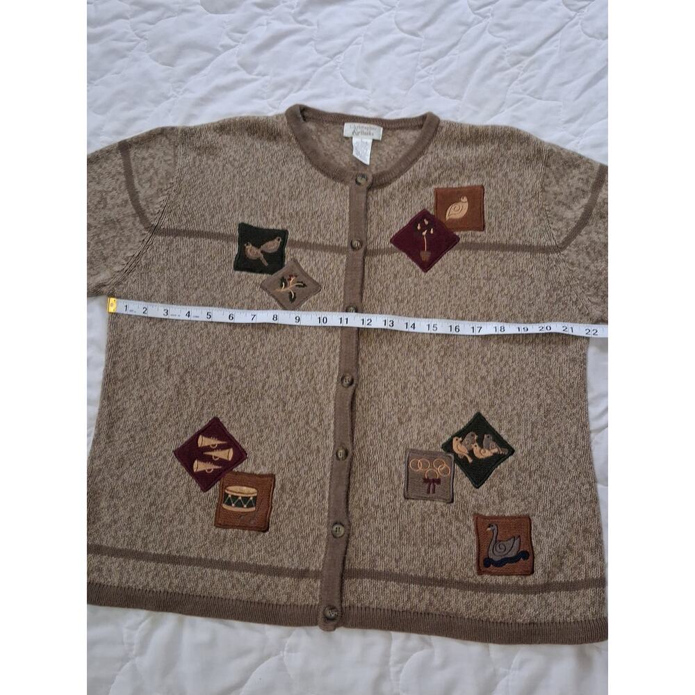 Vintage 2002 Christopher & Banks 12 Days of Christmas Cardigan Sweater L - Picture 6 of 8